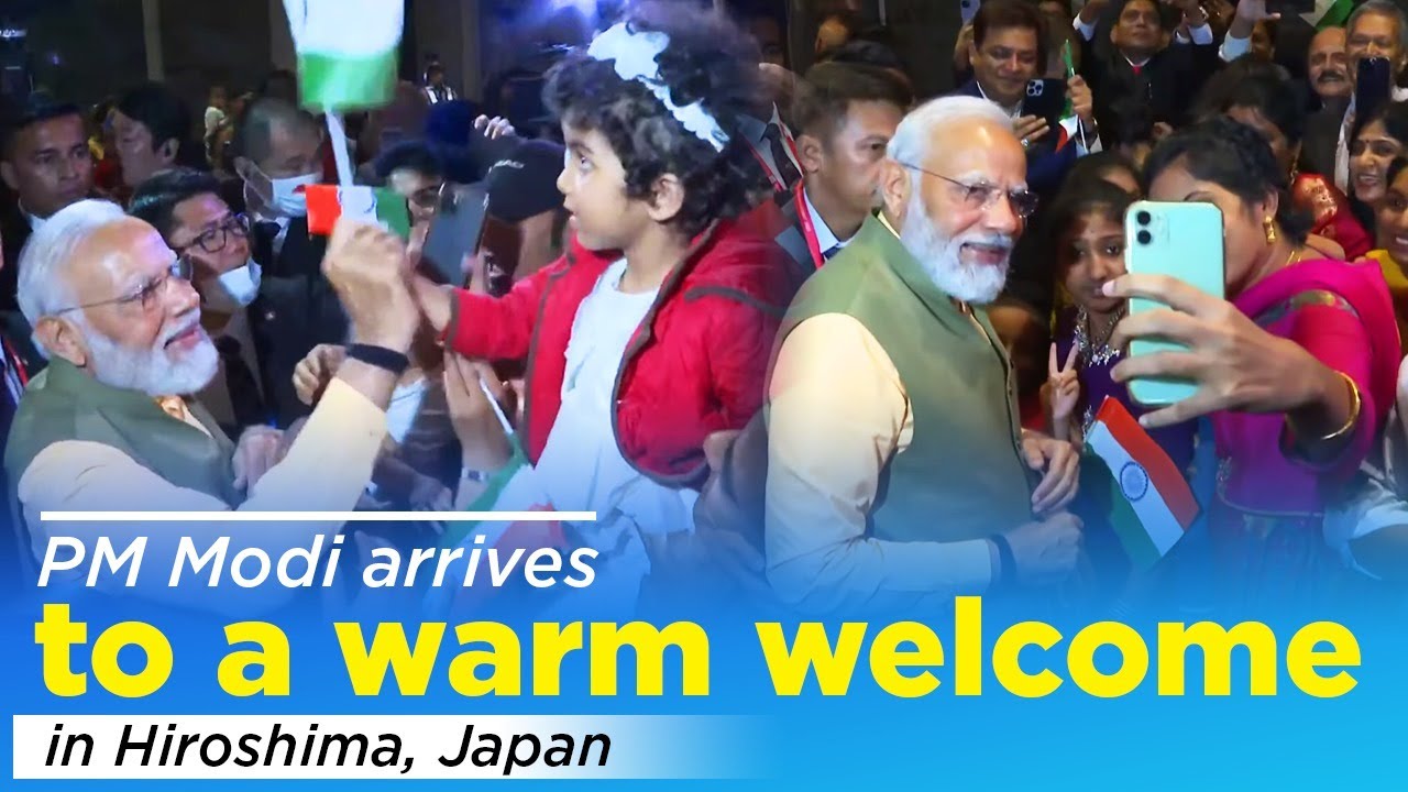 PM Modi arrives to a warm welcome in Hiroshima, Japan