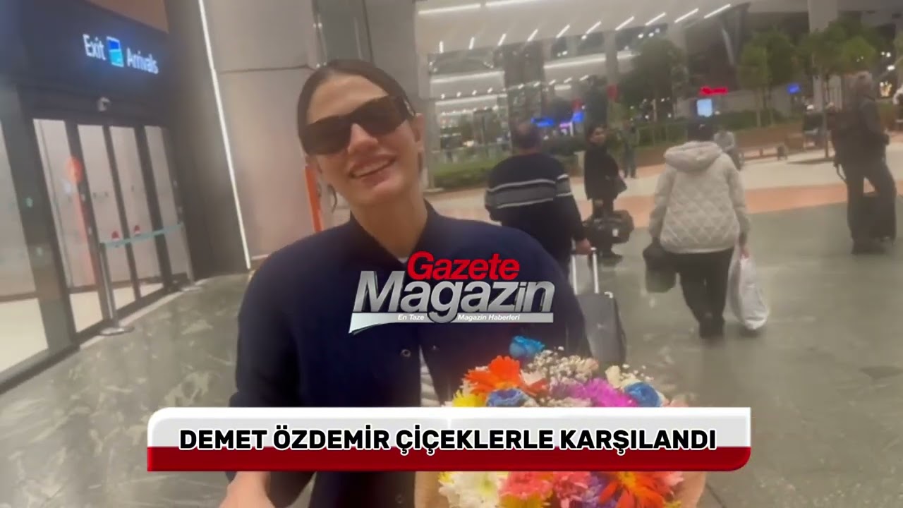 Demet Özdemir Cannes Dönüşü Havalimanında Çiçeklerle karşılandı! 🌸