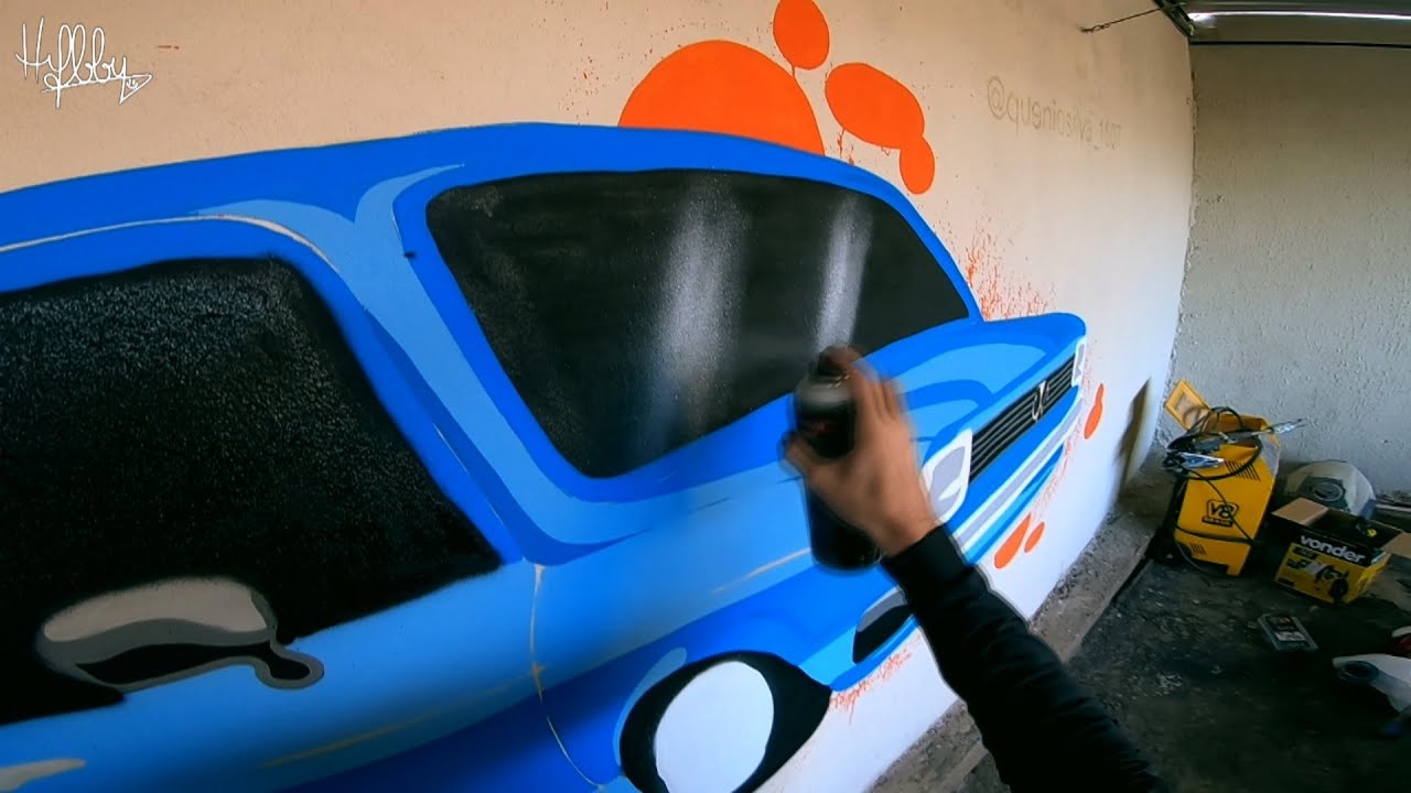 GOL QUADRADO - Detalhes de Um Mural com Spray e Pincel