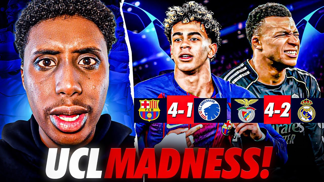 UCL FINAL DAY CHAOS! 💣 BARÇA 4-1 COPENHAGEN 🔥 REAL MADRID LOSE 4-2 TO BENFICA 😳  REACTION