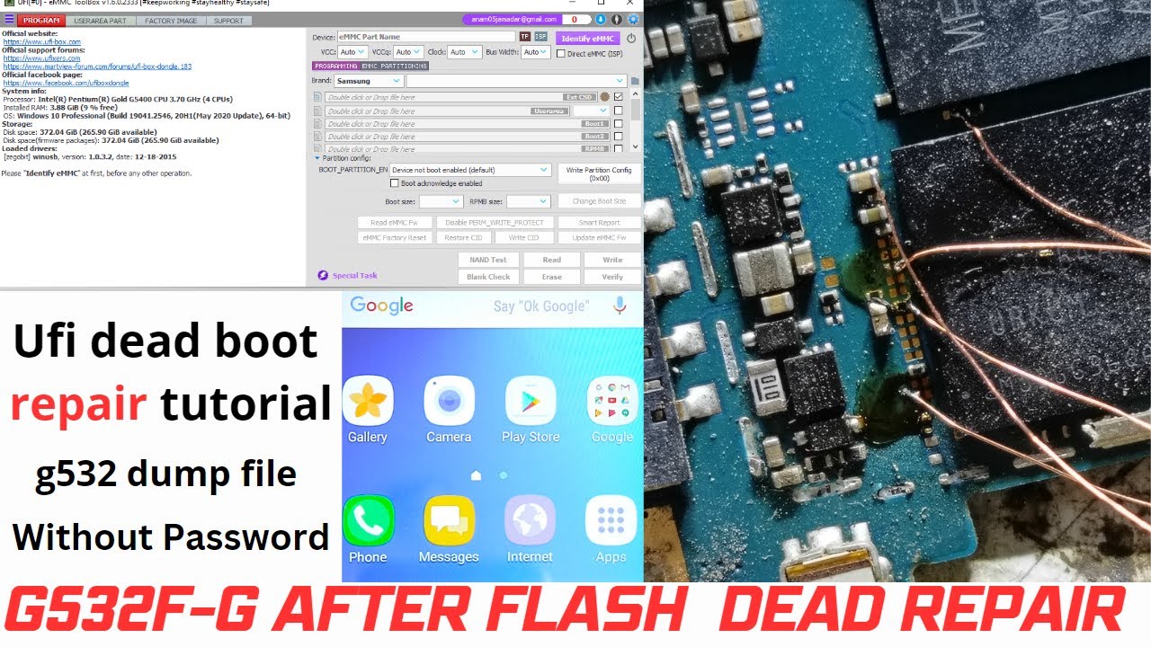 G532f / G / M flash after dead boot repair UFI/JTEG Full Tutorial g532 dump file without password