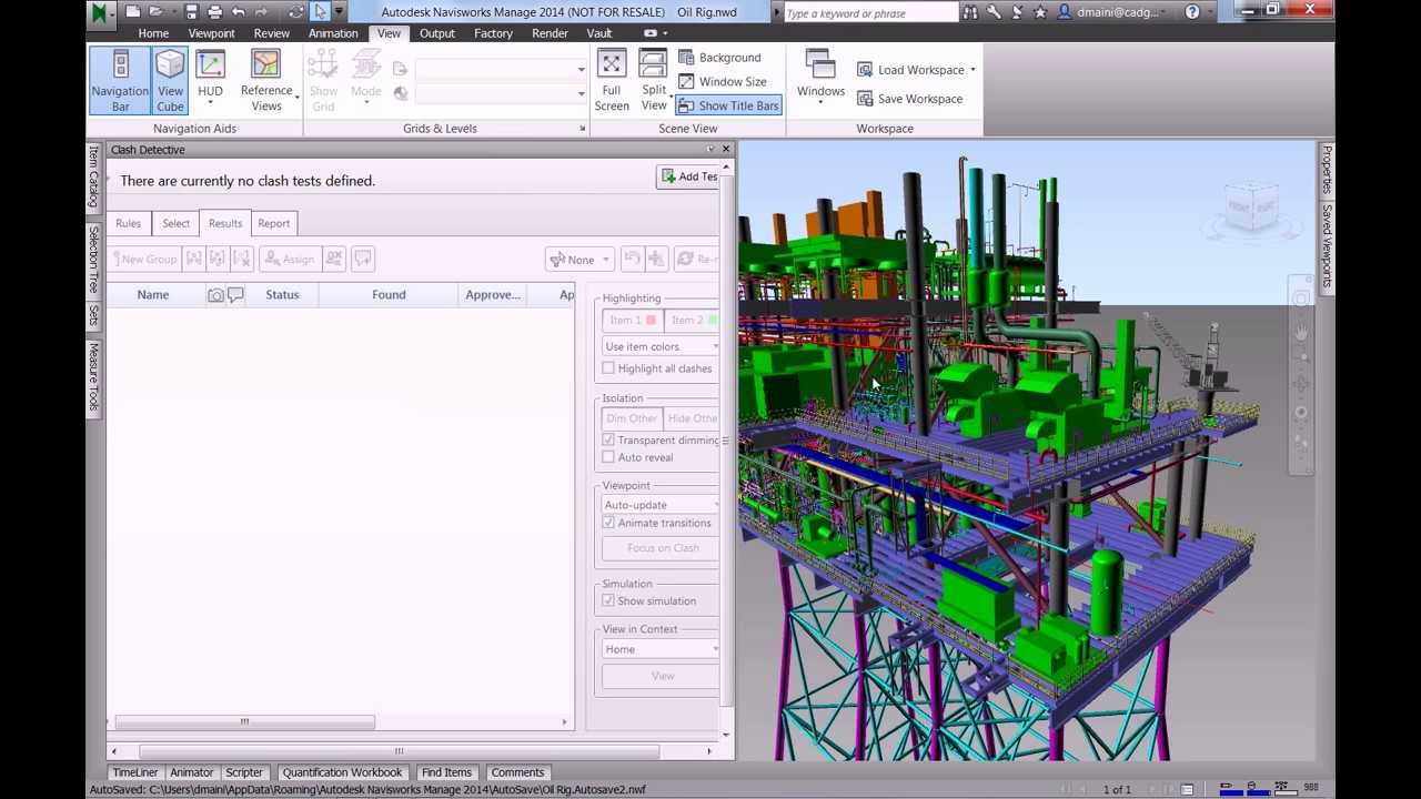 Autodesk Navisworks Clash Detection on an Oil Rig