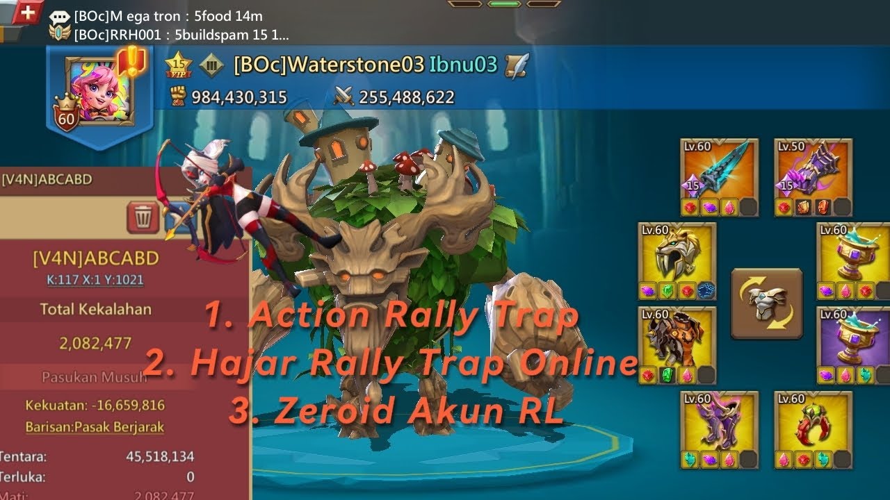 KvK 3 Ways - Rally Trap Vs Leader Account 🔥🔥🔥  #lordsmobile #f2p #BOc 