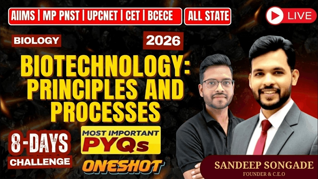 Biotechnology: Principles and Processes | Biology One Shot 2026 | Most Important PYQs | PNST 2026