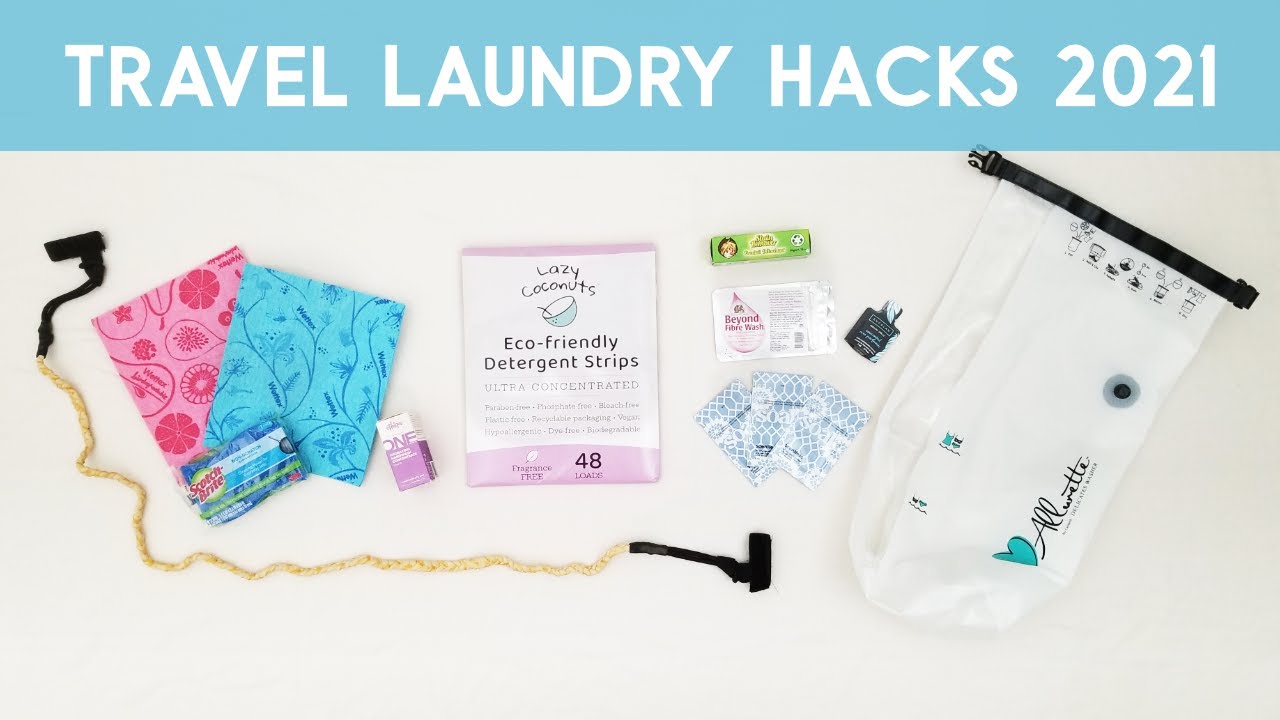 TRAVEL LAUNDRY & DISH WASHING KIT: Allurette Wash Bag, Wool Detergent Packets