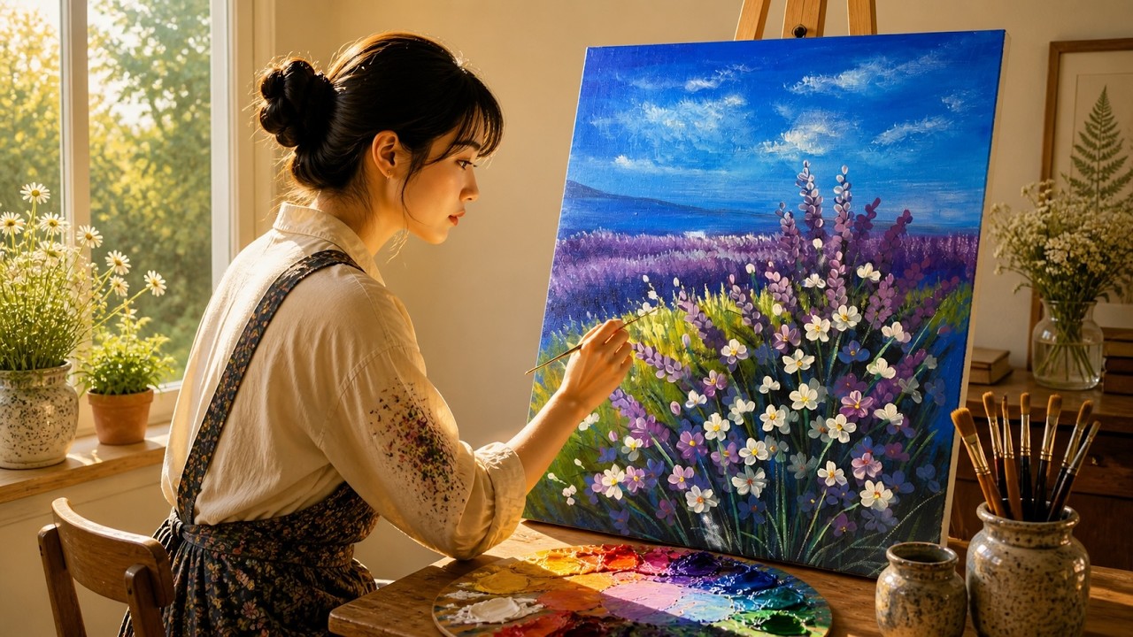 STEP by STEP Acrylic Painting | Easy Acrylic Flower Painting Tutorial for Beginners #098