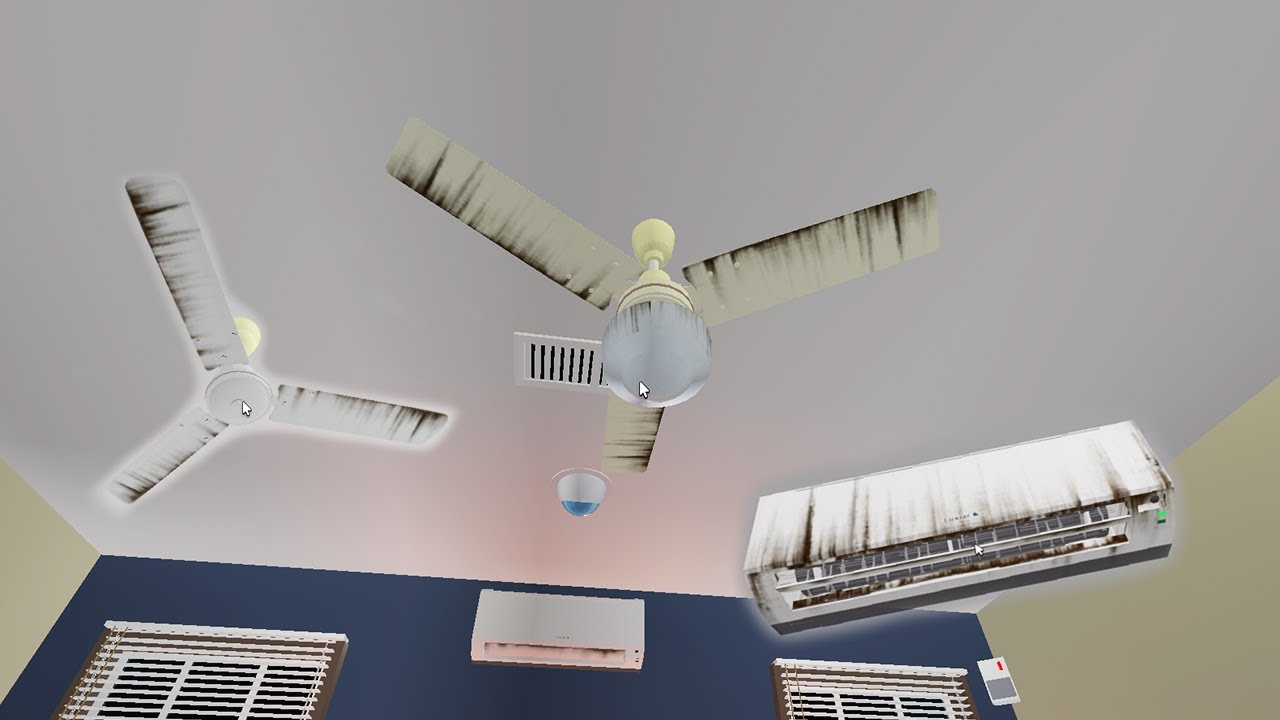 Ceiling Fan and Air Conditioners - there is an old fan and ac | Roblox