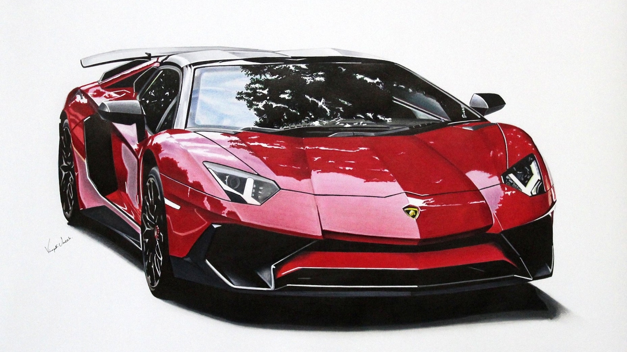 Lamborghini Aventador SV roadster drawing