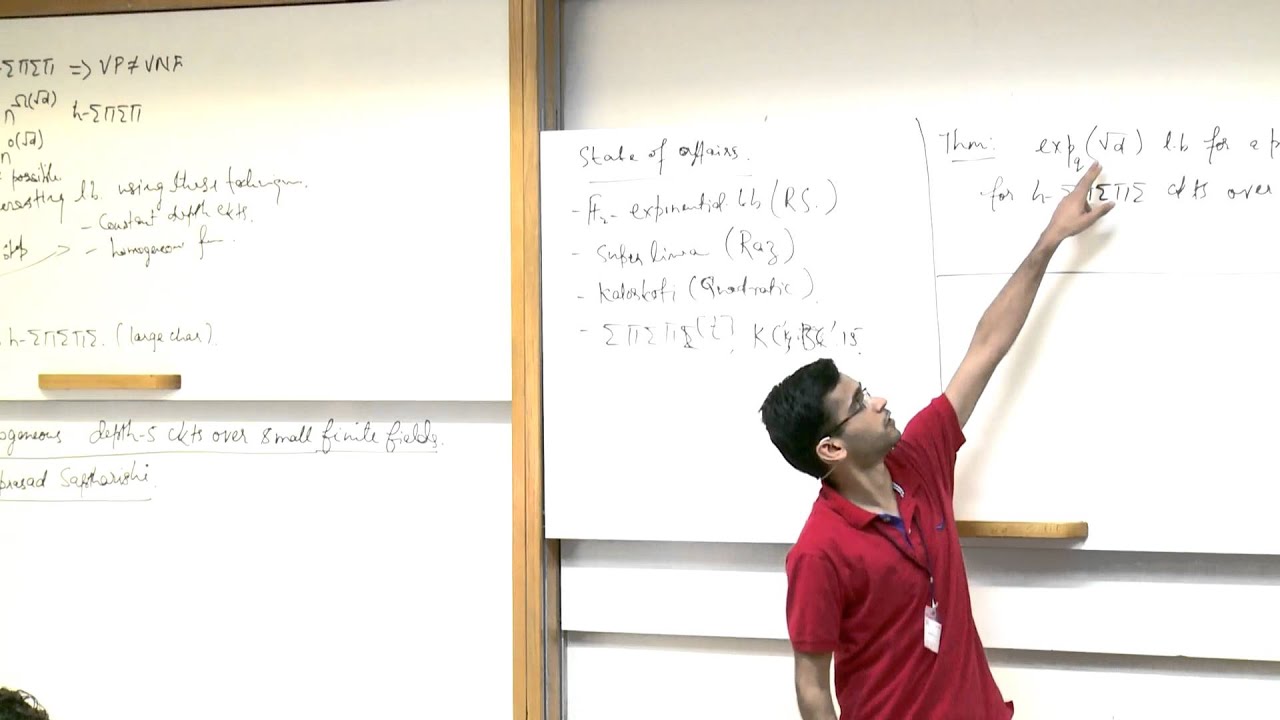 Mrinal Kumar: Lower bounds for homogeneous depth-5 circuits over small finite fields