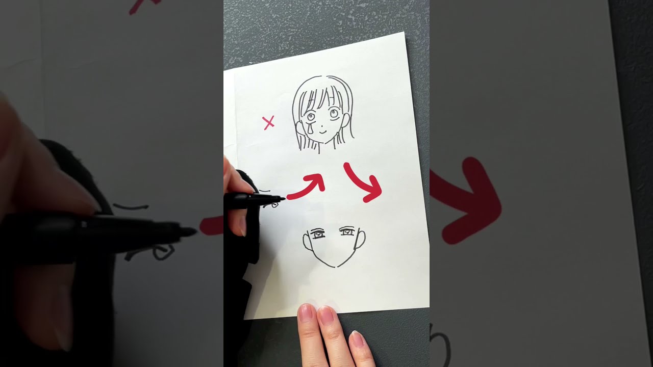 超簡単！泣き顔の描き方！How to draw a crying face.#shorts