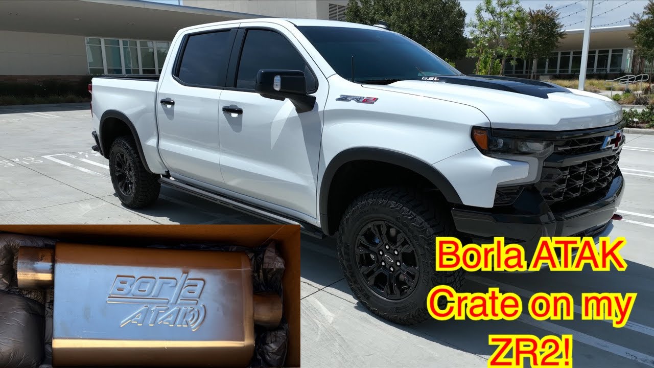 Silverado ZR2 Borla ATAK Crate Muffler vs Delete!