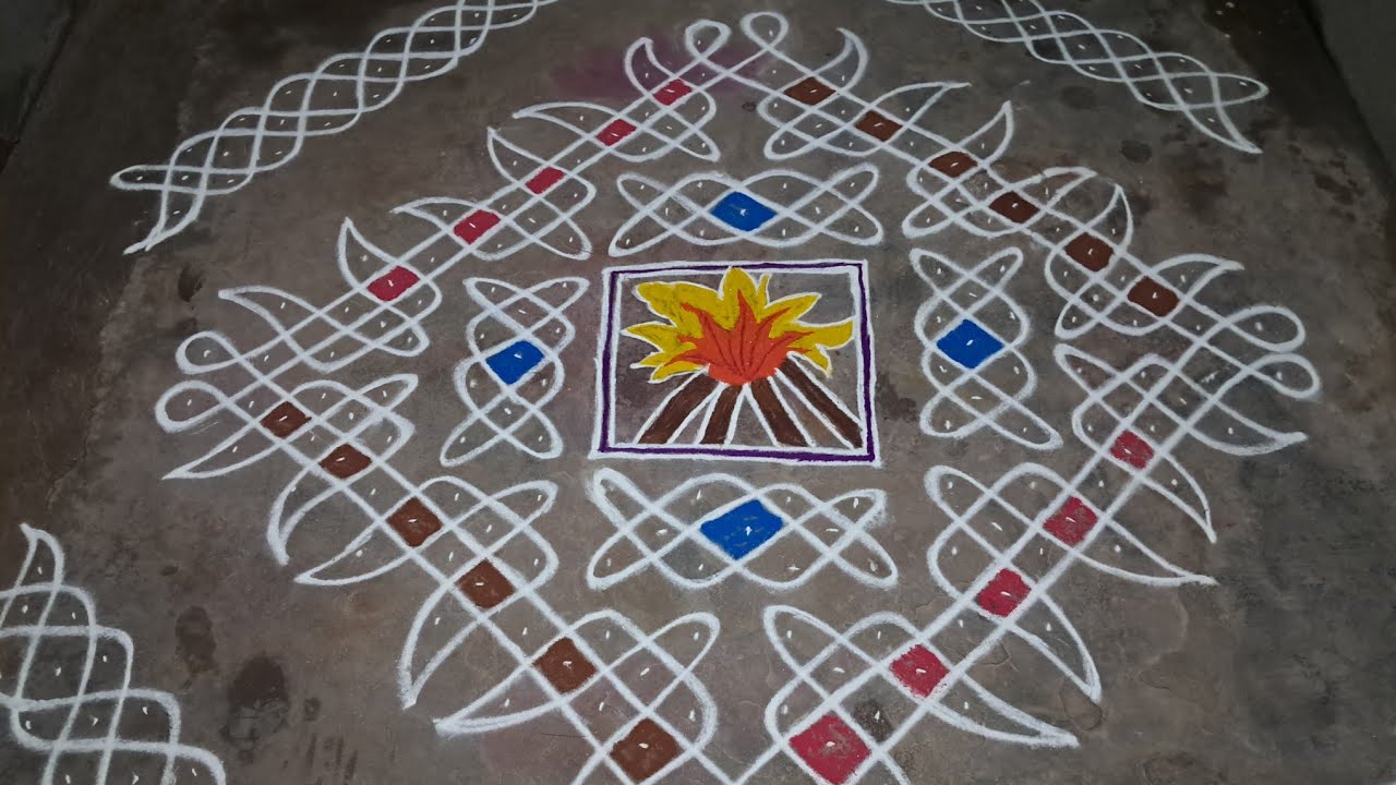 Bhogi 2026 Special Kolam | Unique Design | Simple & Traditional Kolam with Dots 🔥
