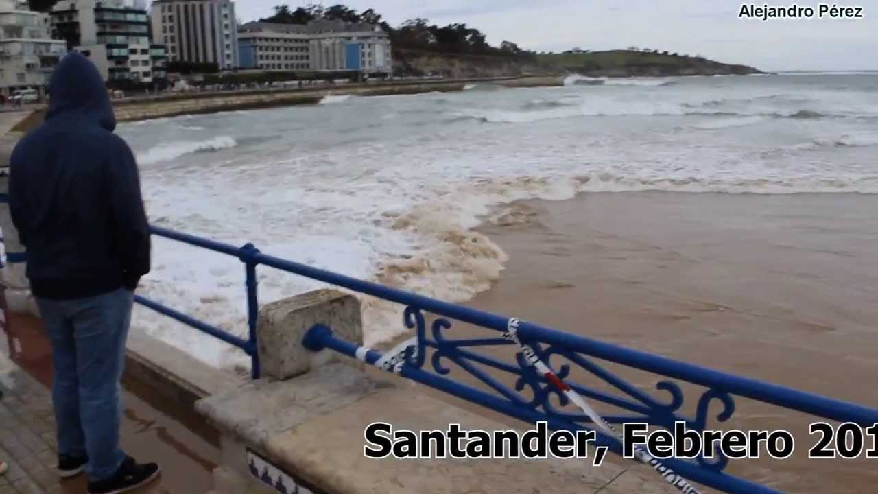 Temporal en la playa del Sardinero (Santander) [HD] [Febrero 2014]
