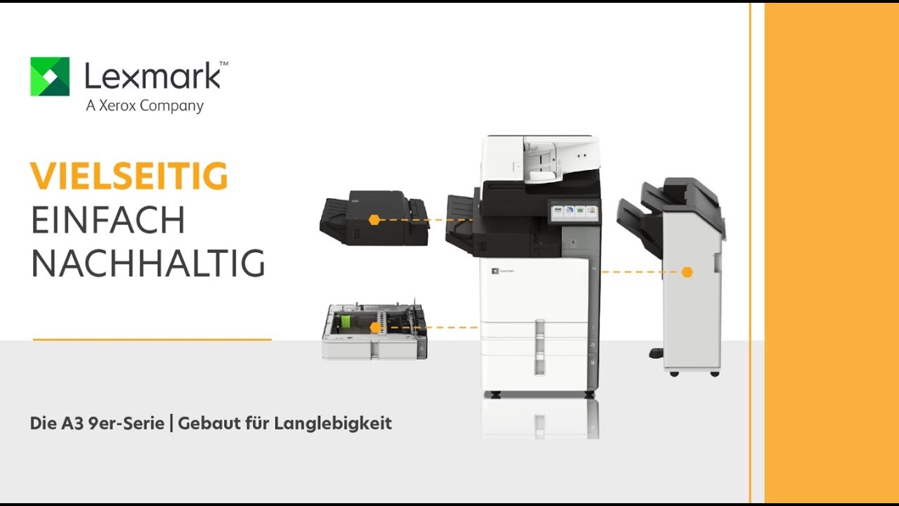 Die Lexmark A3 9er-Serie weist eine vielseitige Palette an Optionen auf - German