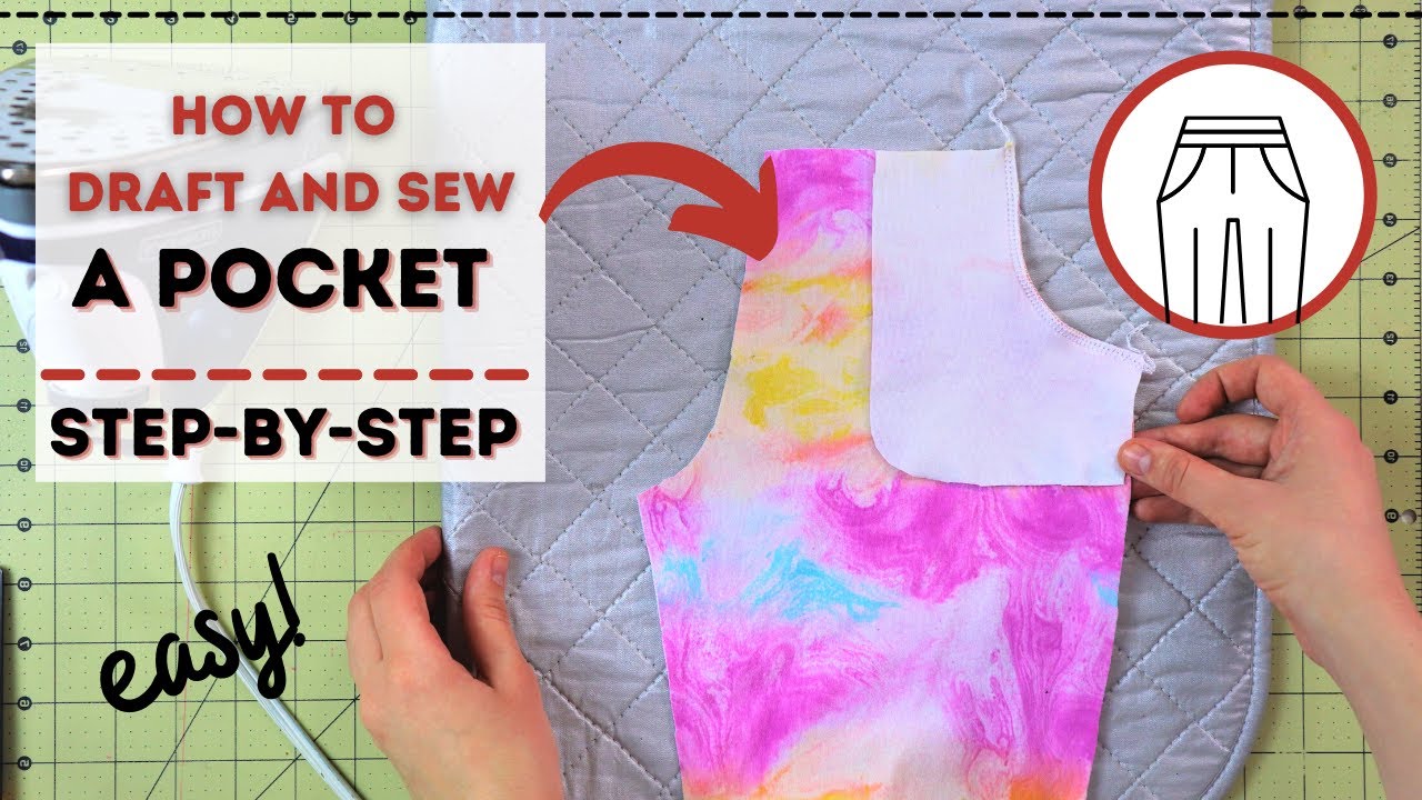How to draft and sew a pocket for pants/skirts. STEP-BY-STEP tutorial