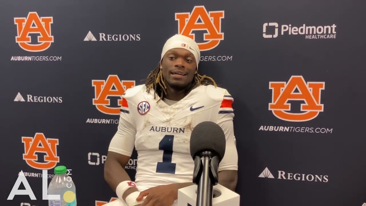 Wide receiver Eric Singleton Jr. speaks with the media following Auburn's 16-10 loss at Texas A&M.