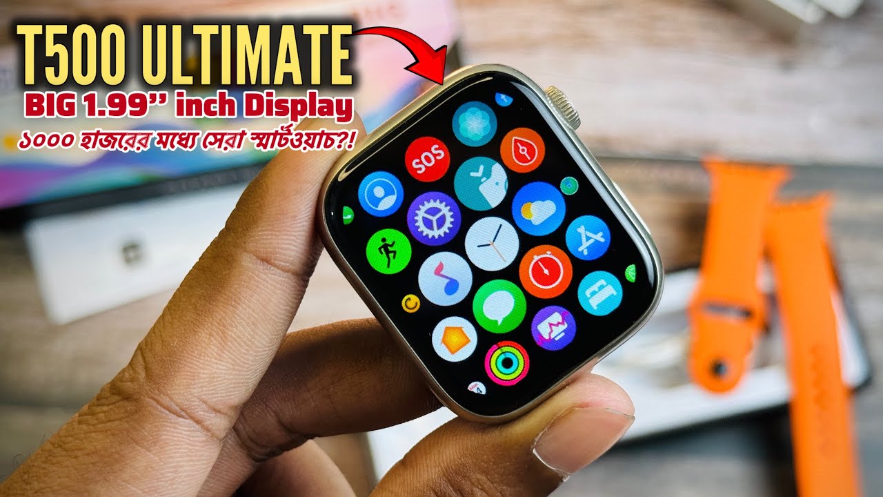 এই দামে এমন স্মার্টওয়াচ?! – T500 ULTIMATE 1.99” Infinity Display Review!!