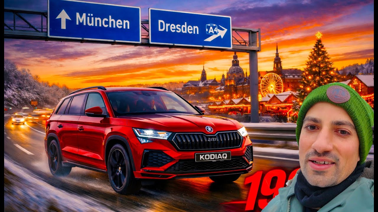 С 190 км/ч в Шкода КОДИАК 2.0 TSI | От Мюнхен към Дрезден | Christmas Roadtrip