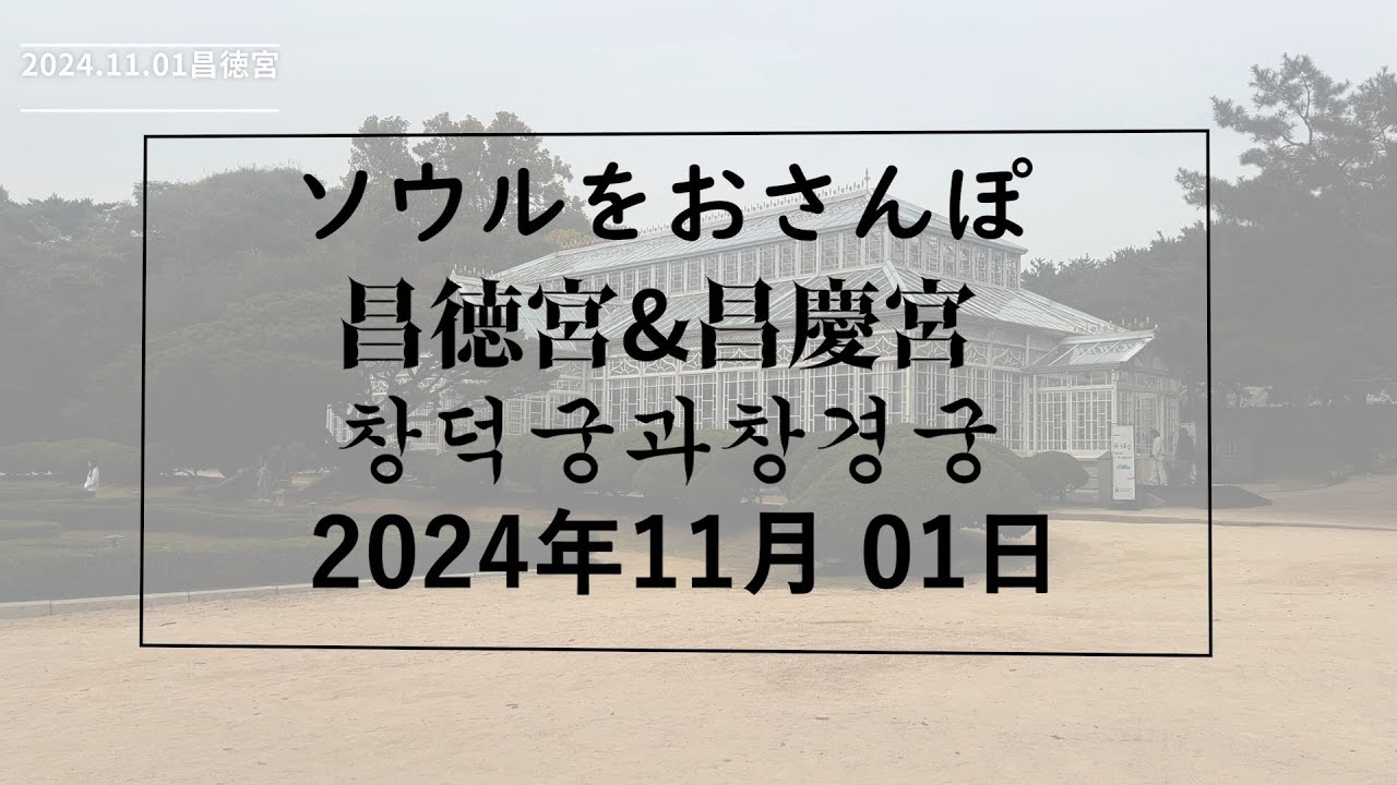 【韓国/한국】ソウルをおさんぽ　vol.288　2024.11.01 昌徳宮＆昌慶宮編
