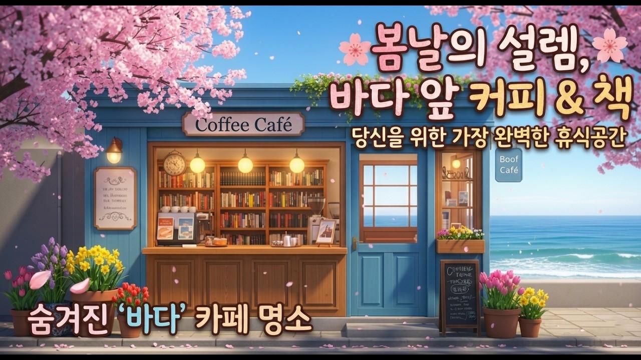 봄바람 타고 전해지는 커피 향기 | 윤슬이 반짝이는 바닷가 카페에서