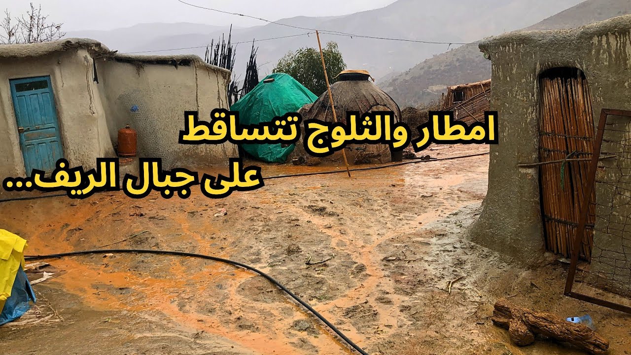 الاجواء القرية والأمطار والثلوج تتساقط على جبال حمام و واد غيس في شهر الماضي من بدايته... 2025 