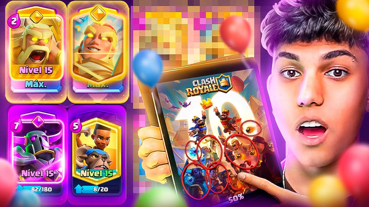 USEI O DECK DA NOVA TELA DE CARREGAMENTO do *ANIVERSÁRIO de 10 ANOS* NO CLASH ROYALE! 