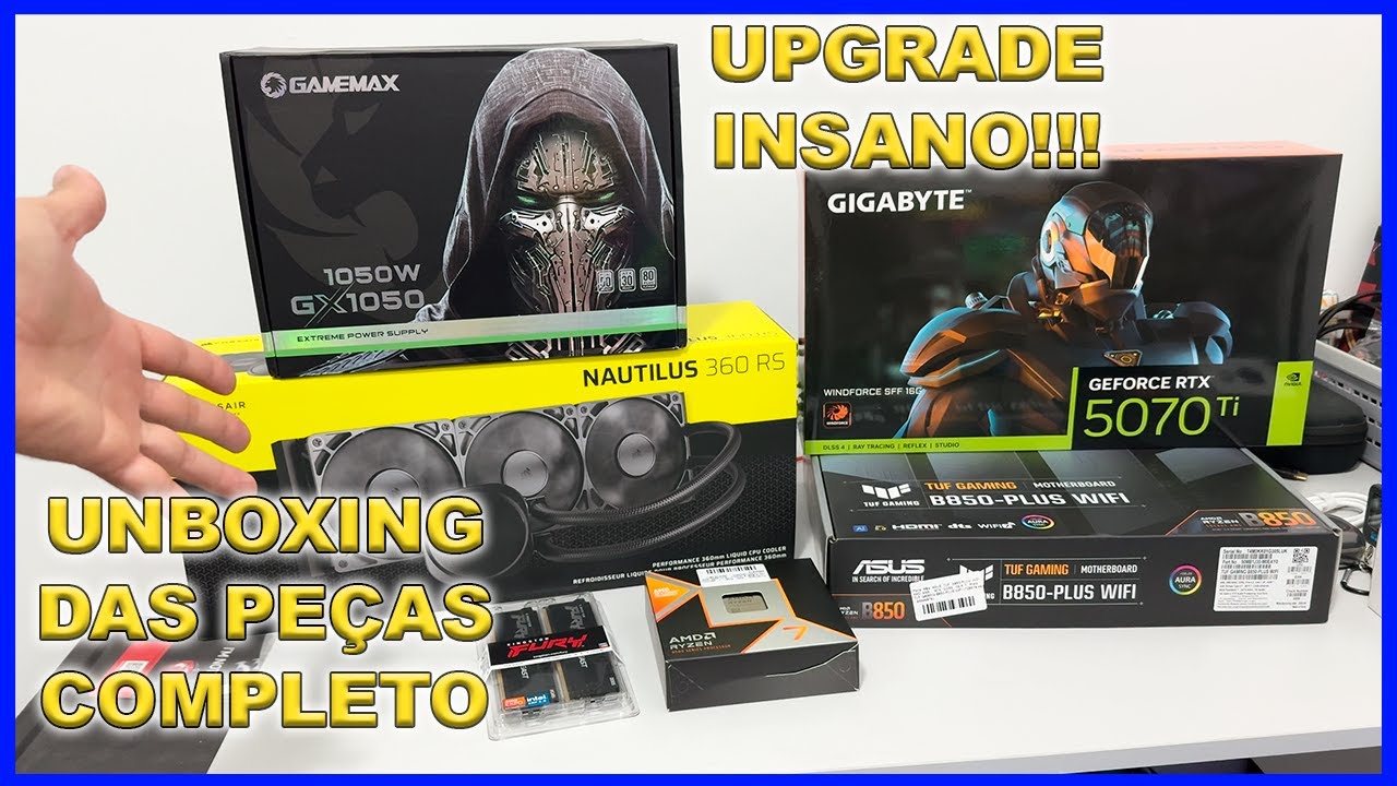 Montando meu PC Gamer dos Sonhos com Ryzen 7 9800x3d, Rtx 5070 ti 16gb e 64gb de RAM ddr5 6000mhz!!!