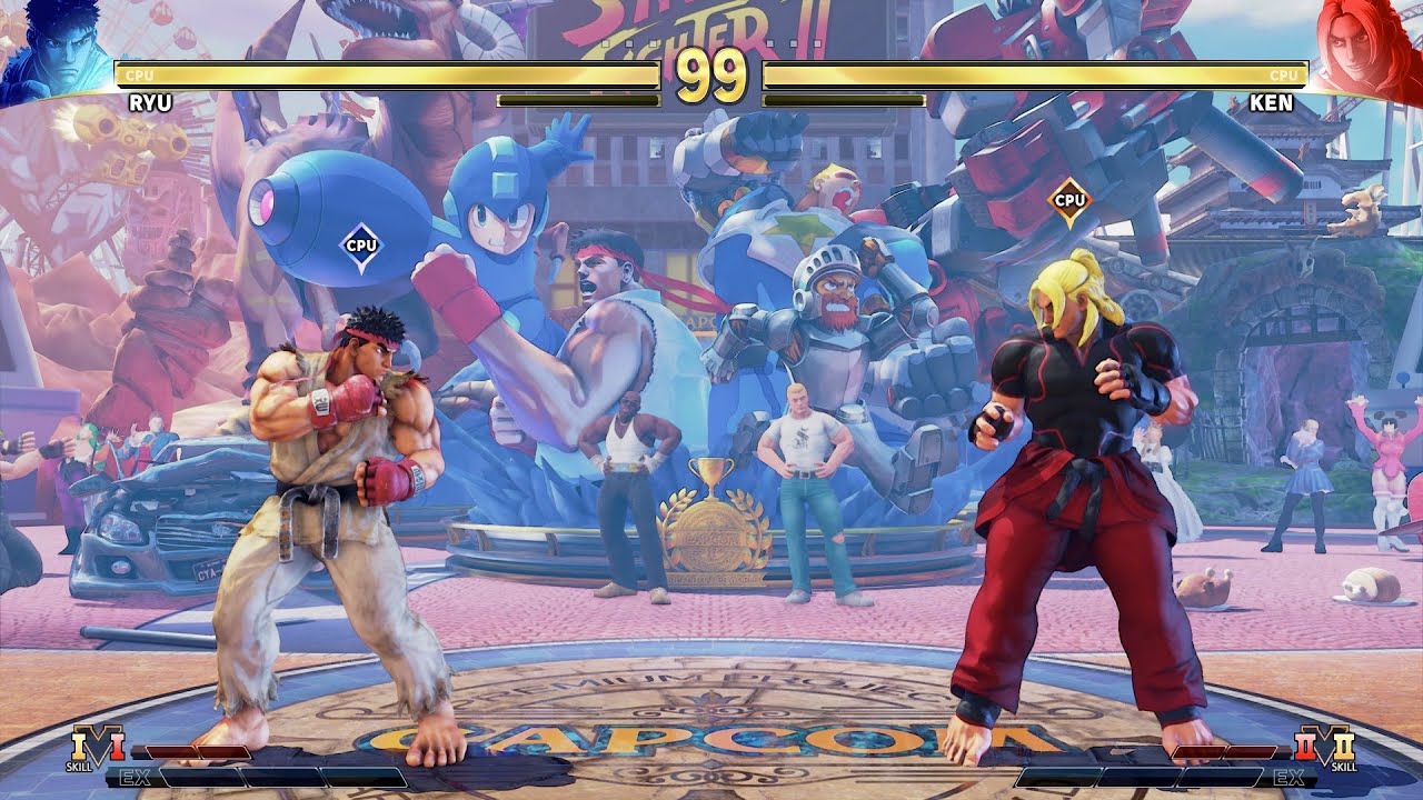 Ryu vs Ken! Tremendous CPU Combat!