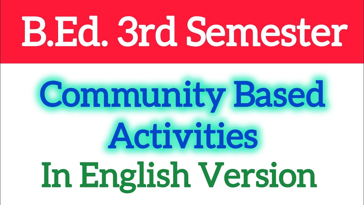 Community Based Activities 3rd semester 