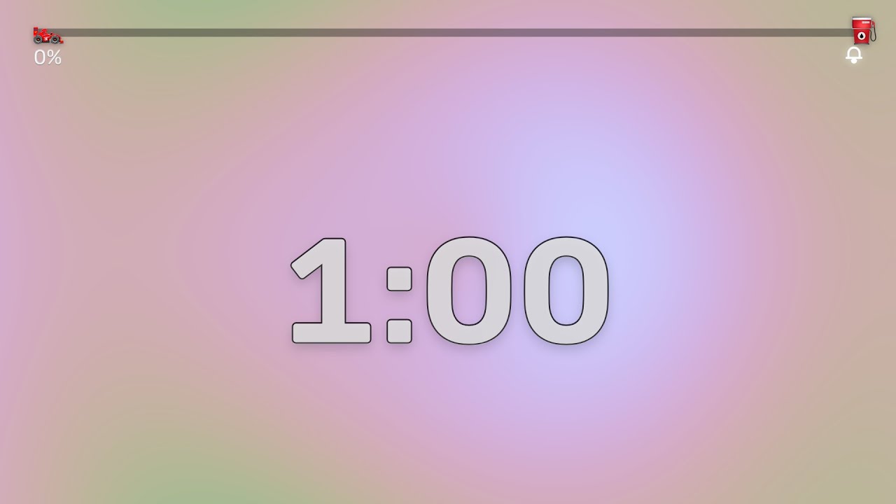 1 Minute Countdown Timer 🏎️➡️⛽ | Racing Fuel Progress Bar