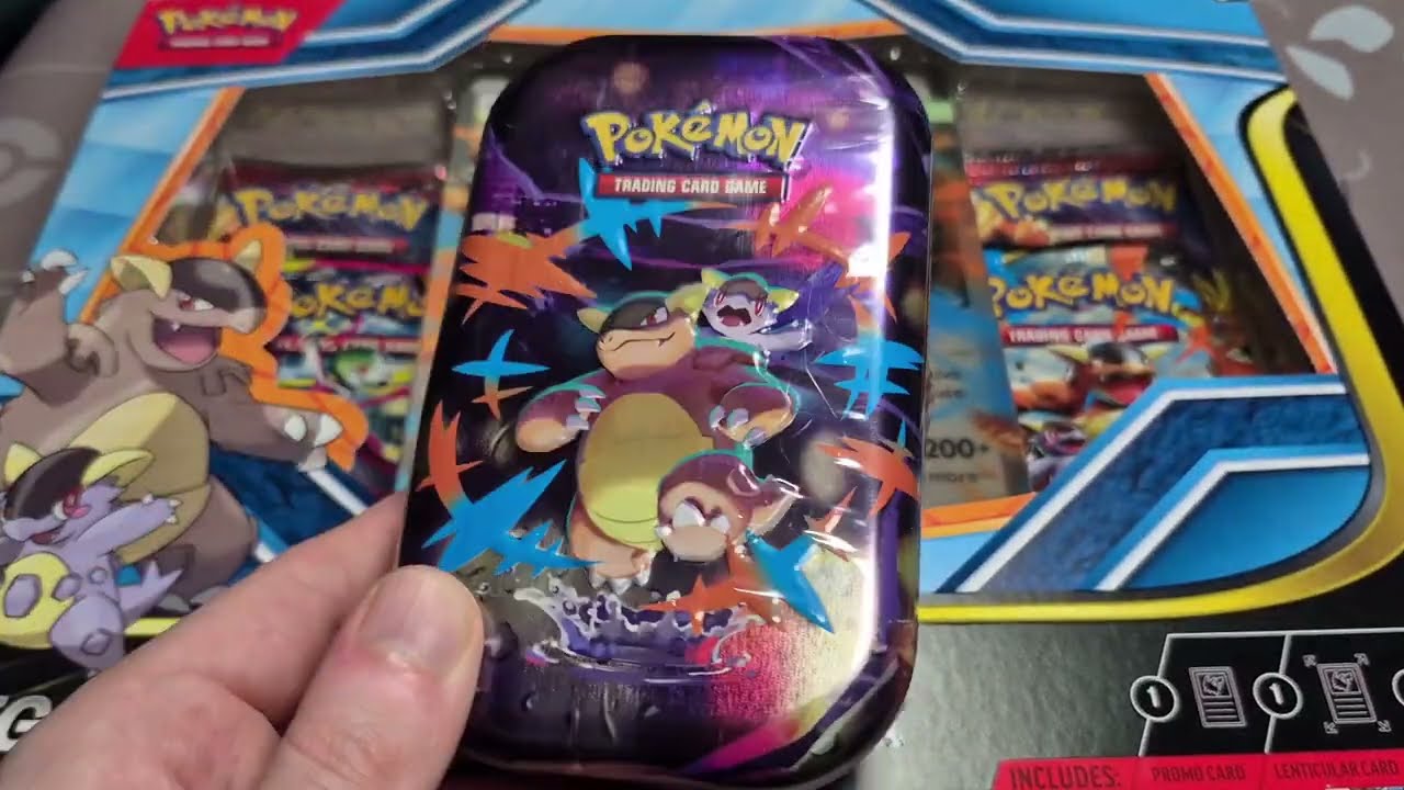 Набор Mega Kangaskhan EX Collection Box и мини-жестяная коробка Kangaskhan Mega Heroes из Pokemon...