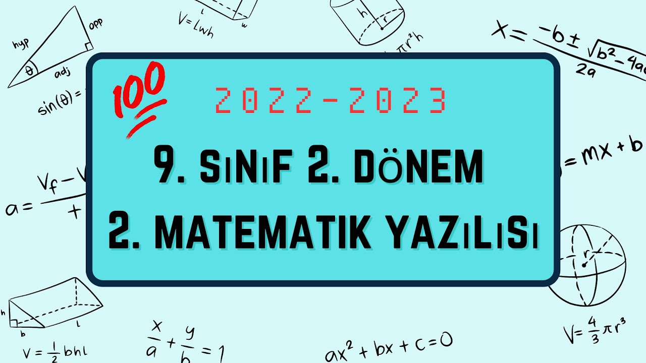 9. Sınıf MATEMATİK 2. Dönem 2.Yazılı Soruları (2023) #yazılısınavsoruları @MatematikFeneri