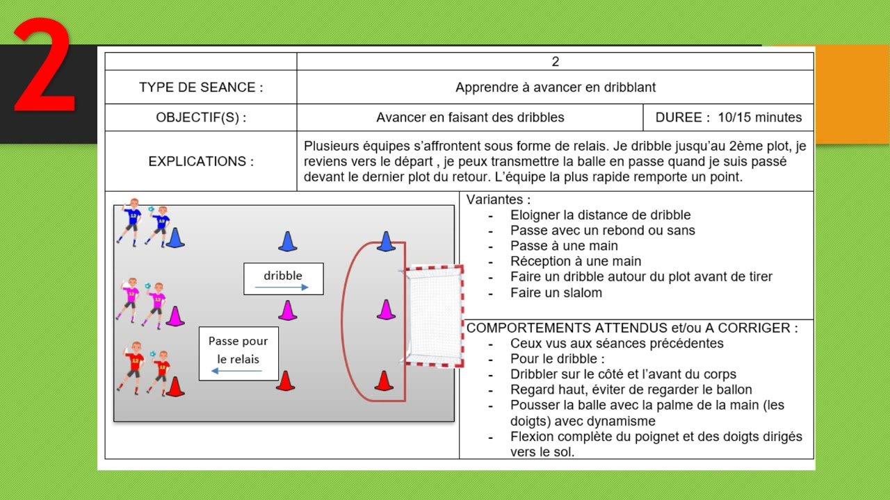 HANDBALL EDUCATIF séance 3 variante