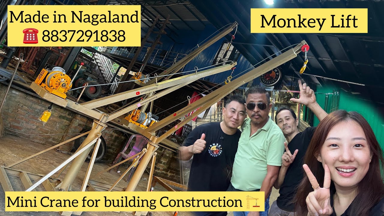 Monkey Lift / Mini Crane / Material Lifting Machine. Nagaland’s First! Made in Nagaland. 