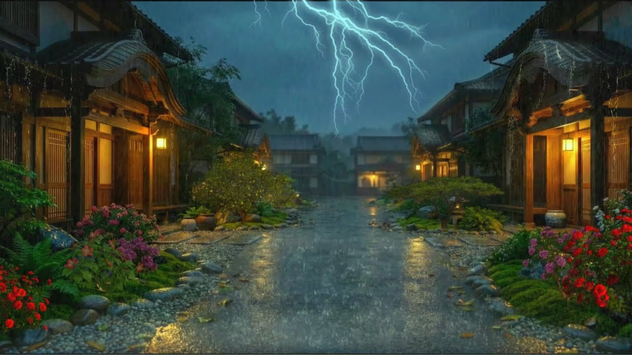 Rain Sounds for Sleeping 🌙 Heavy Rain in Dark Night (8 Hours)