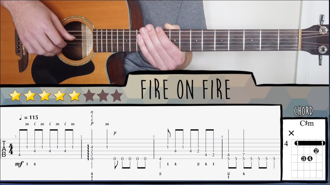 Fire on Fire (Sam Smith) | Fingerstyle Guitar Tutorial | Tabs & Chords