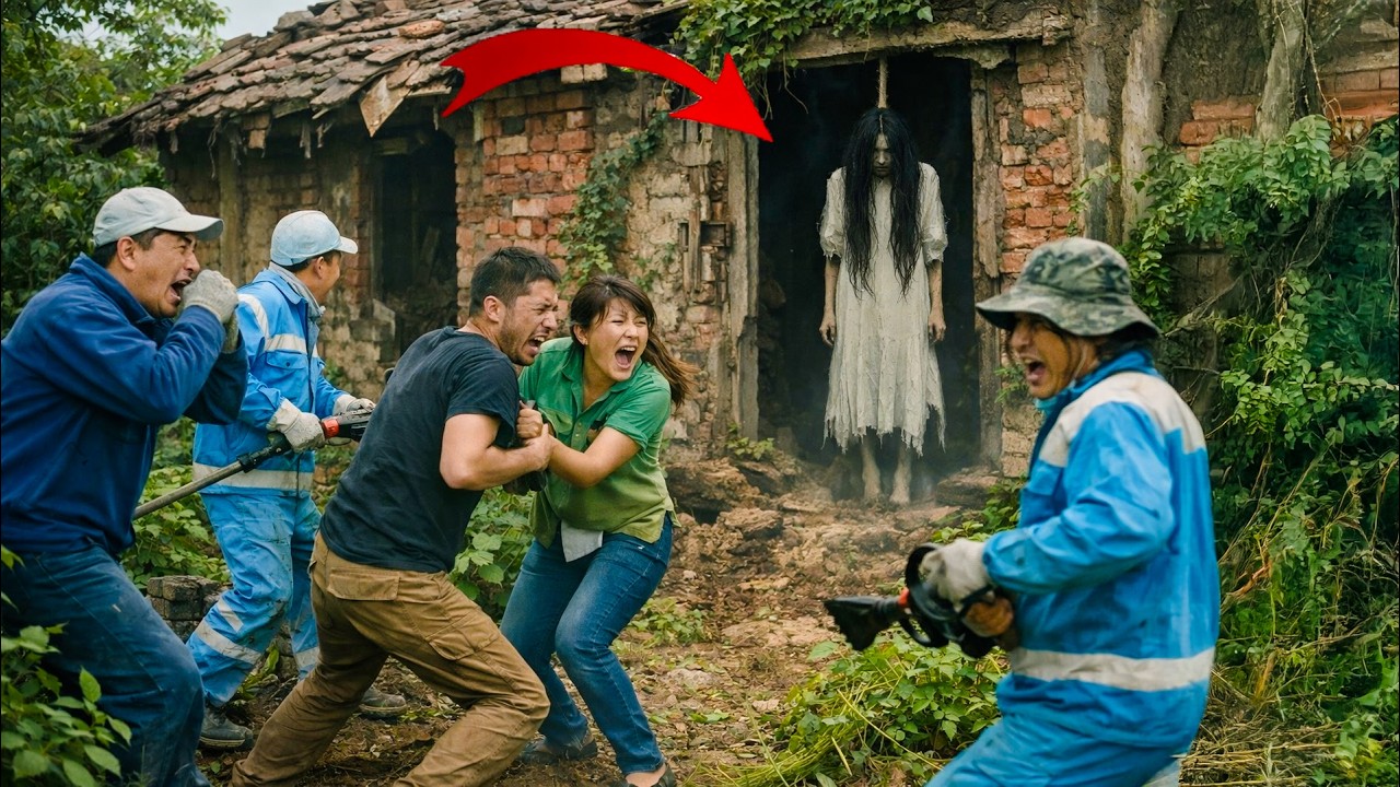 Time-Lapse: 72 Hours Cleaning an Abandoned Brick House – A Hanging Ghost Appeared at the Door! 😱👻