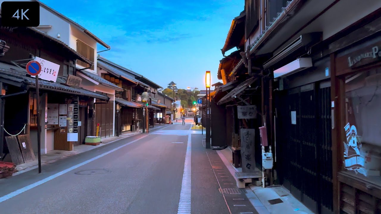 4K Japan Early Morning Walk in Inuyama Castle Town | 犬山城下町 早朝散歩