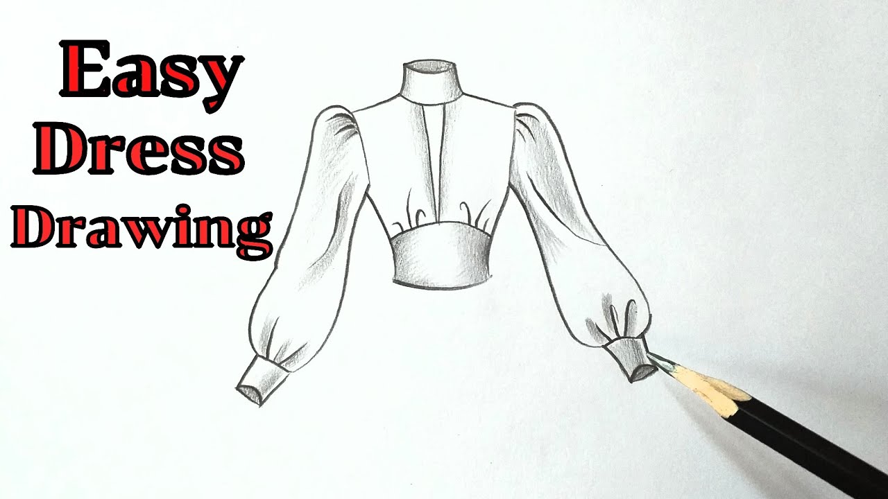 How to draw a beautiful dress drawing(girl top) design easy for beginners drawing clothes designs