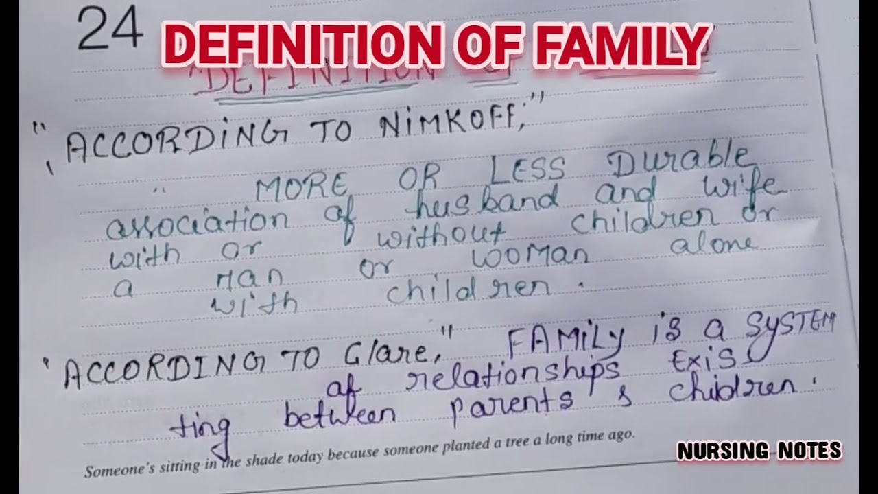 Definition of family #sociology #family definition #nursesnotes