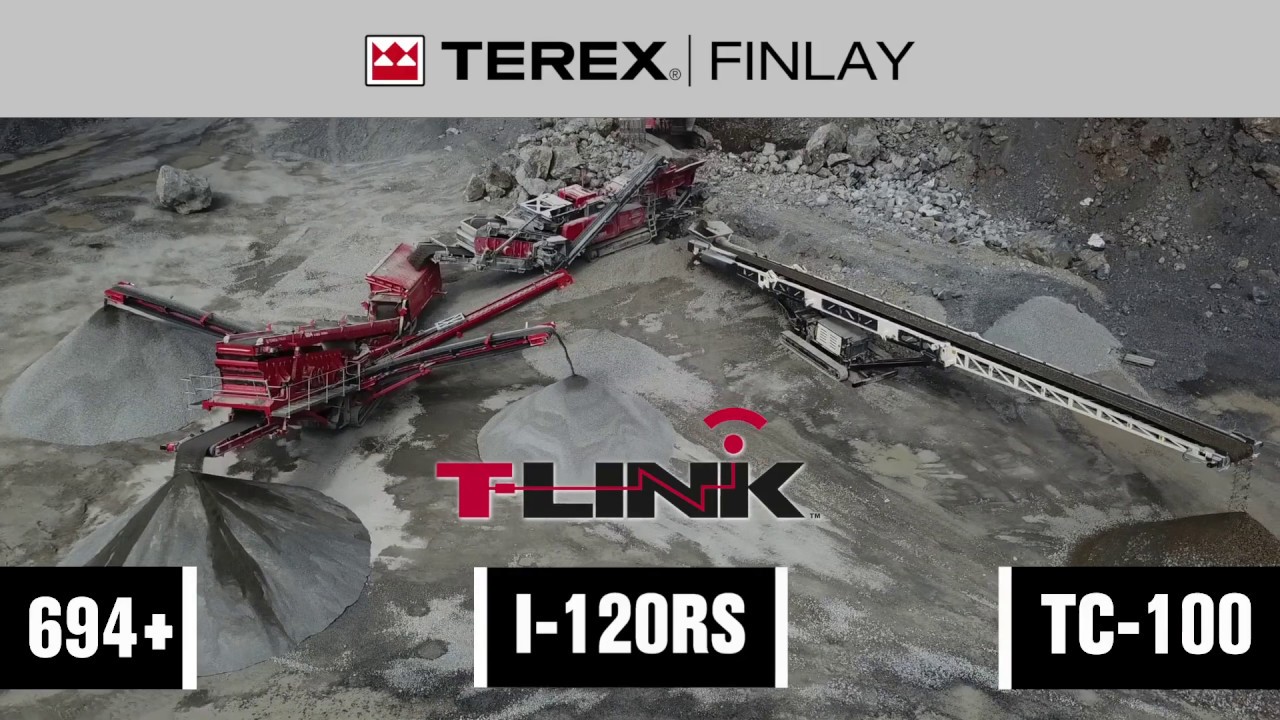 Terex Finlay I-120RS impact crusher, 694+ inclined and TC 100 conveyor