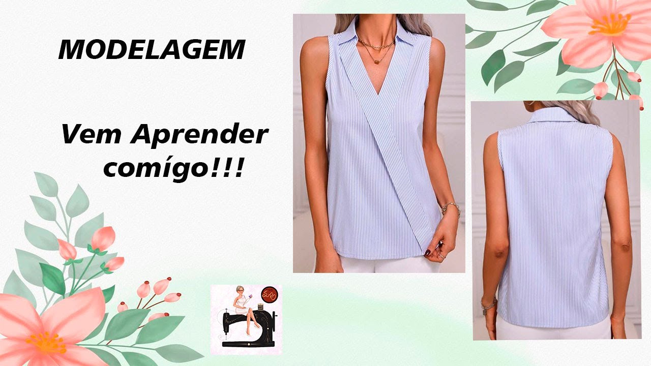 BLUSA DECOTE V COM GOLA ( MODELAGEM )