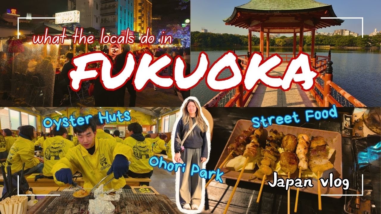 exploring lesser known fukuoka | oyster huts, ohori park, street food & yatai | Japan Vlog
