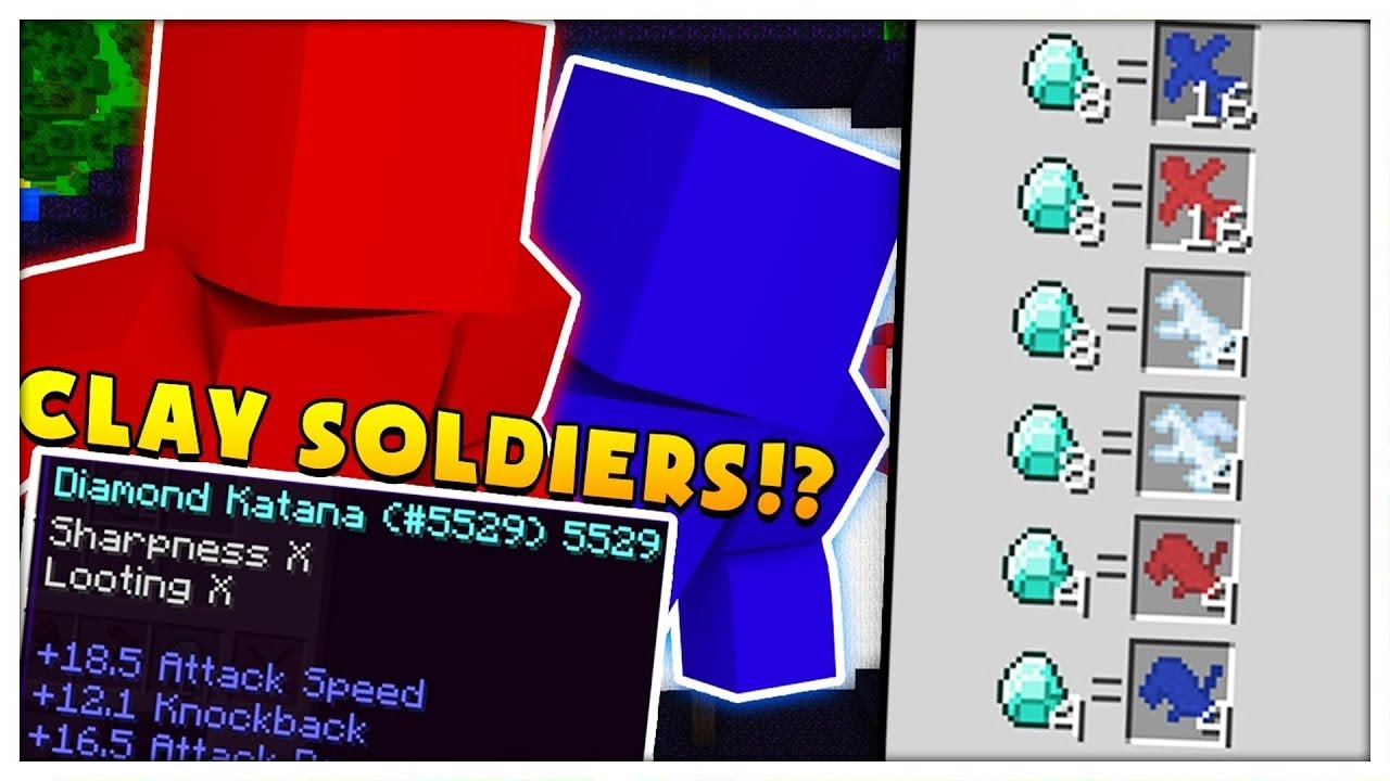 50vs50vs50 Minecraft CLAY SOLDIERS MODDED BATTLEDOME CHALLENGE - Minecraft Mod | JeromeASF