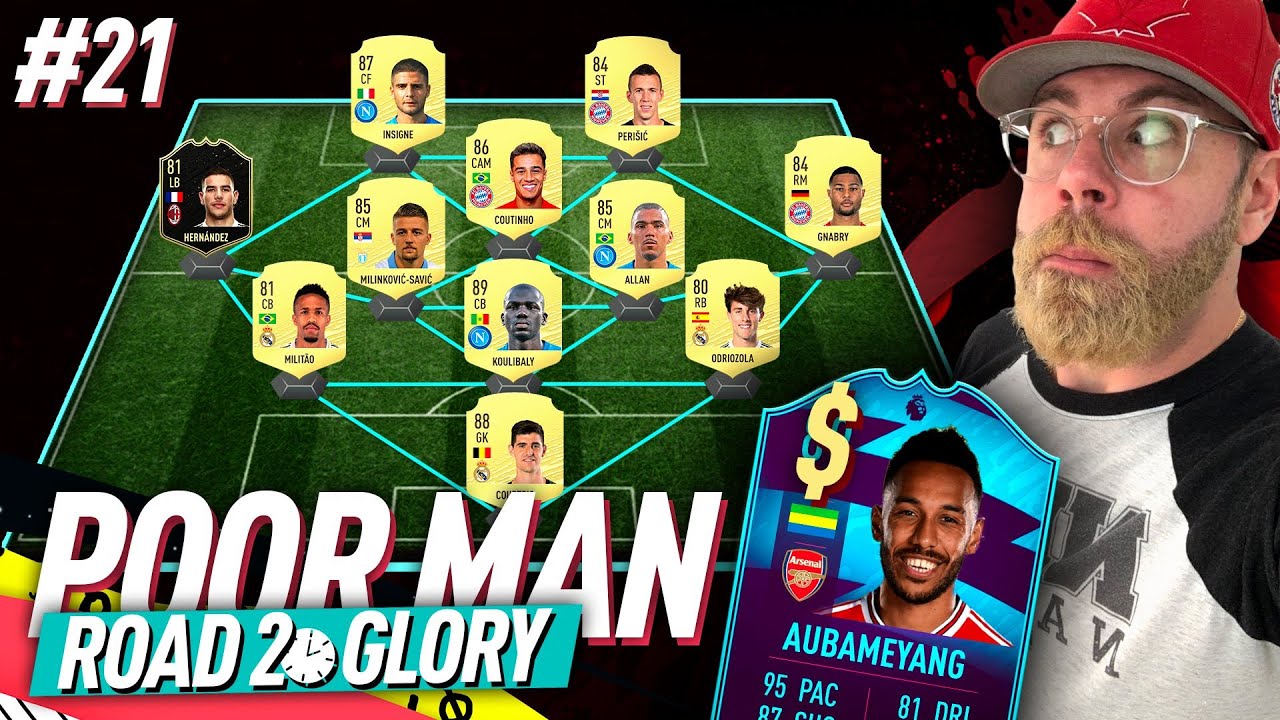 352 FUT CHAMPIONS SQUAD! POTM AUBAMEYANG IS A SCAM!!! - POOR MAN RTG #21 - FIFA 20 Ultimate Team