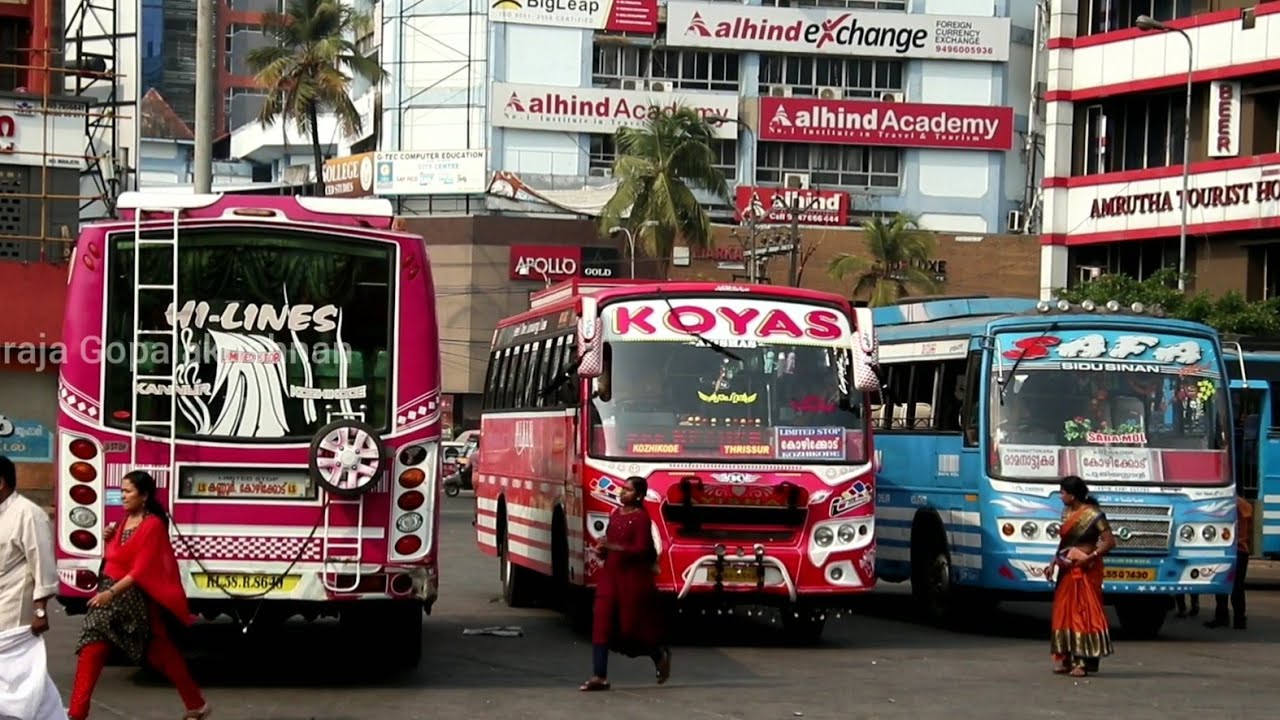 Private Buses Mass Entry to Kozhikode Municipal Stand Kannur Palakkad Thrissur Bus Superb Driving HD
