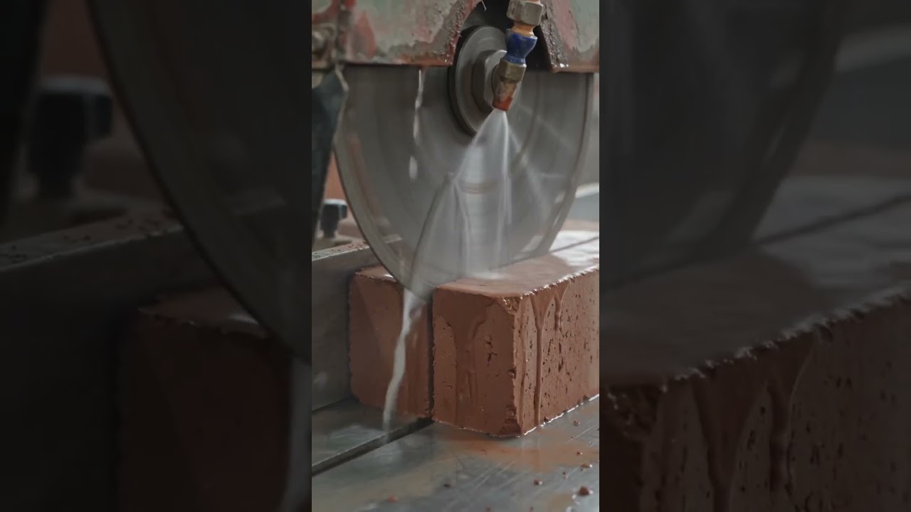 Perfect Brick Cutting Skills 🔥 Amazing Precision Brick Cutting Machine Work | Construction Shorts