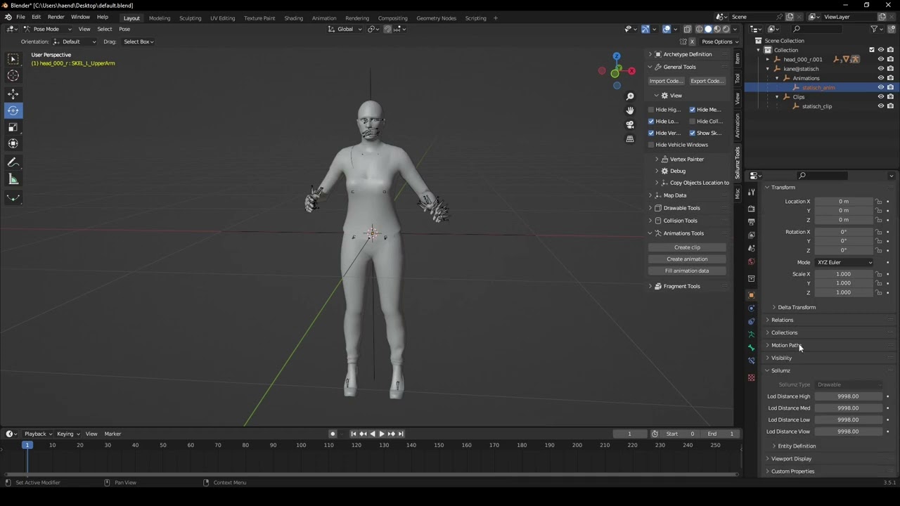 Statische GTA 5 Custom Animation in Blender erstellen