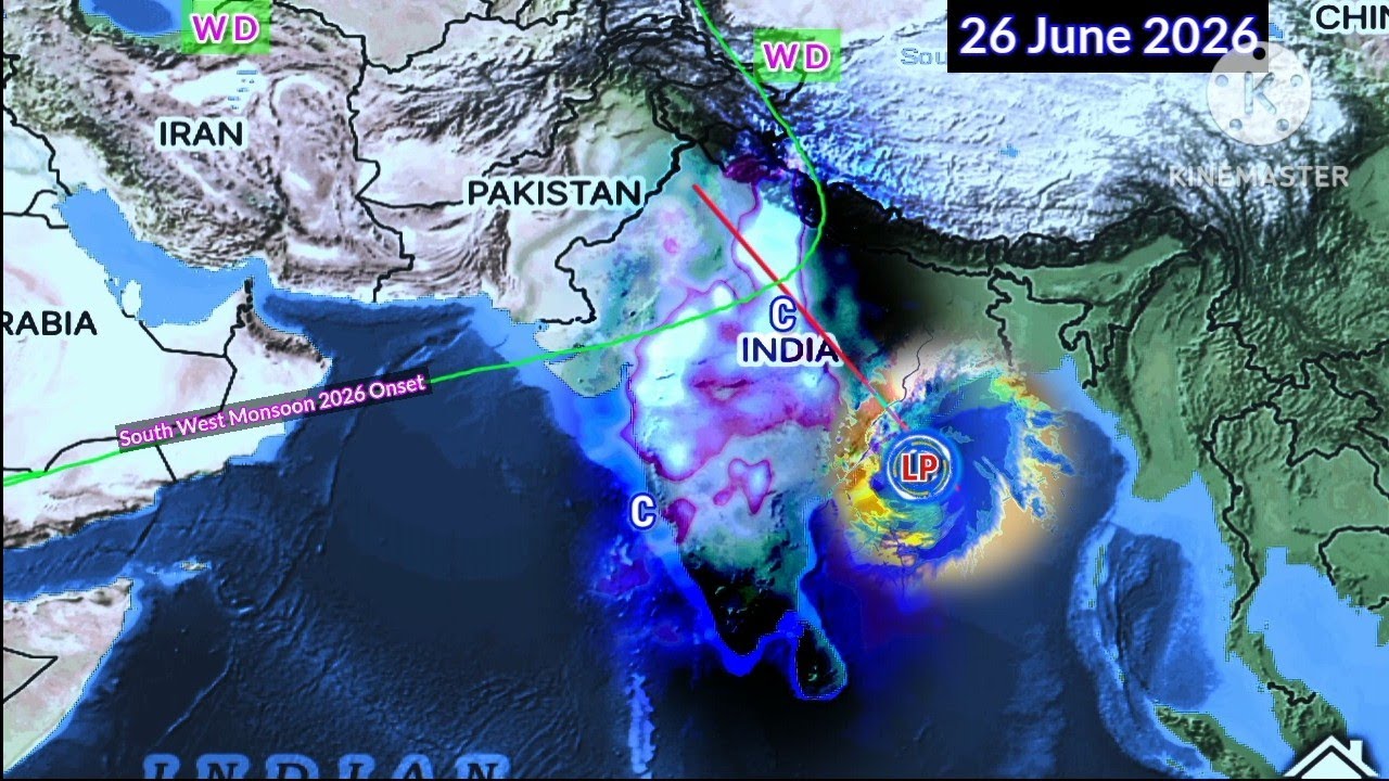 Next 25 Days Weather System Map Forec&agrave;st South Asia Monsoon Through Onset Date Analysis. 