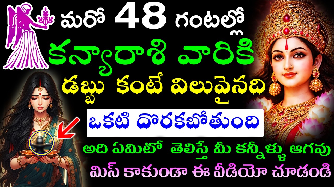 మరో 48 గంటల్లో కన్యారాశి వారికి డబ్బు కంటే విలువైనది ఒకటి దొరకబోతుంది అది ఏమిటో  తెలిస్తే మీ